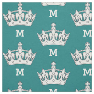 Vit Kronmonogram Personlig Tyg
