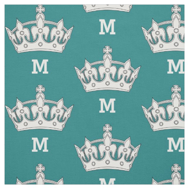 Vit Kronmonogram Personlig Tyg (Provkarta)