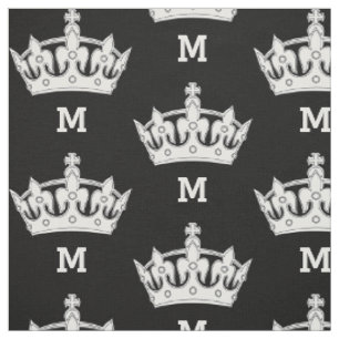 Vit Kronmonogram Personlig Tyg