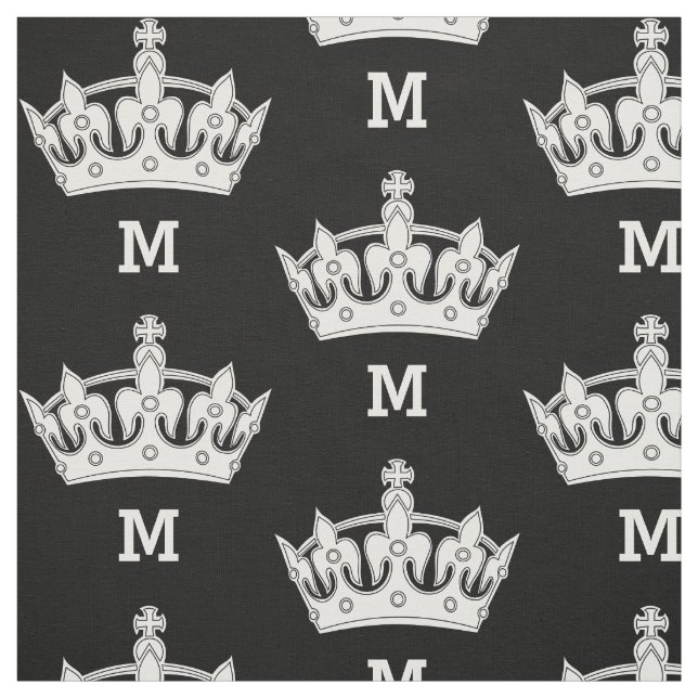 Vit Kronmonogram Personlig Tyg (Provkarta)