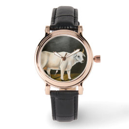 Vit kummel på svart bakgrund (husdjur) armbandsur