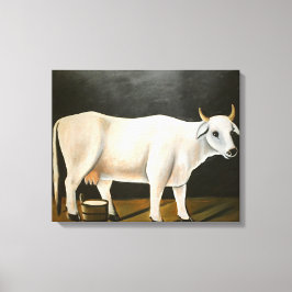 Vit kummel på svart bakgrund (husdjur) canvastryck