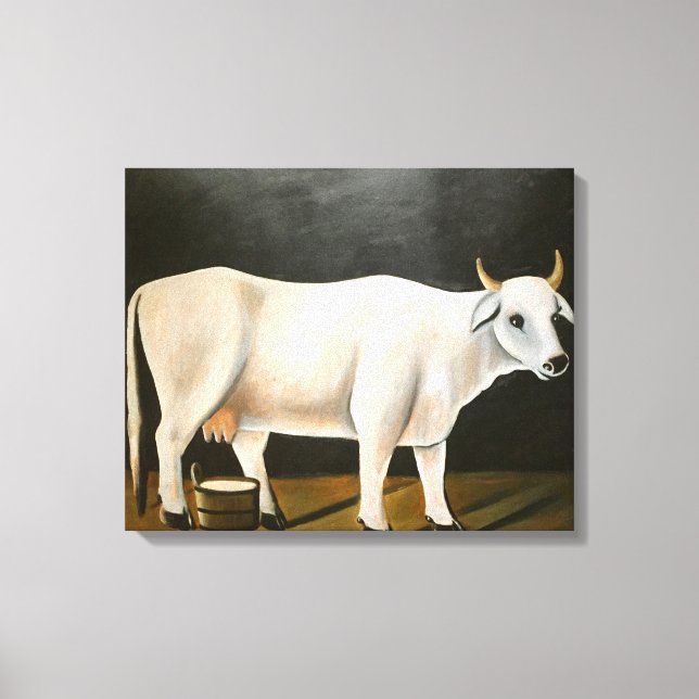 Vit kummel på svart bakgrund (husdjur) canvastryck (Framsida)