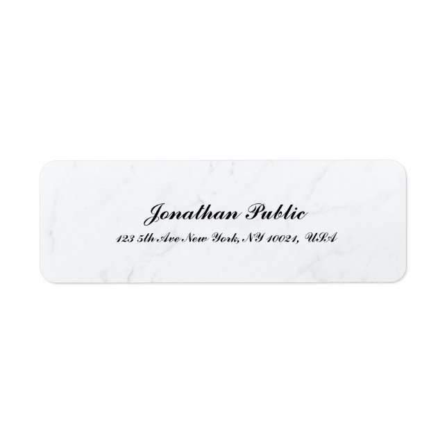 Vit, kursiv text, modern, modern, enkel mall returadress etikett (Framsidan)