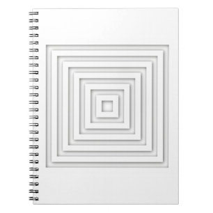 Vit kvadratgeometri anteckningsbok med spiral