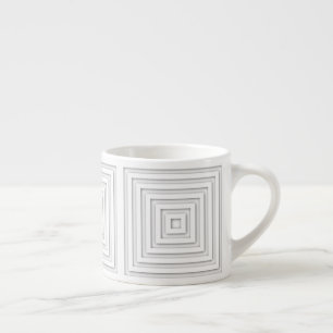 Vit kvadratgeometri espressomugg