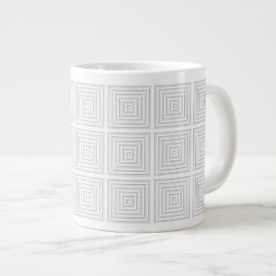 Vit kvadratgeometri jumbo mugg