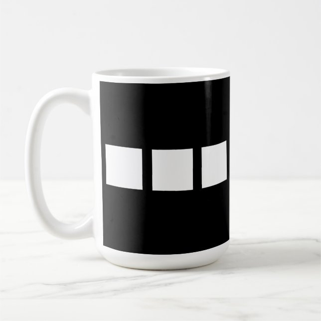 Vit kvadratisk design kaffemugg (Vänster)