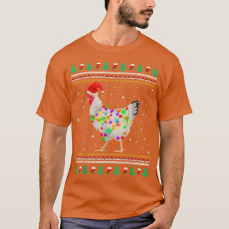 Vit kyckling Ugly jul-chicken Santa Christm T Shirt