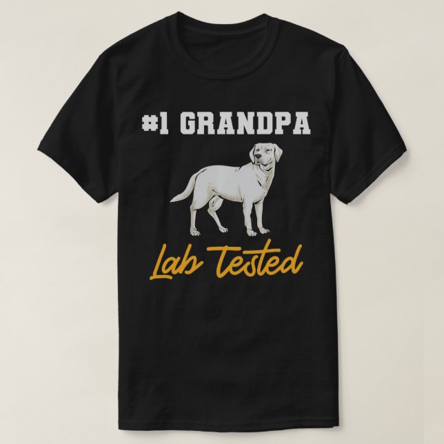 Vit Labrador Retriever Grandpa White Lab Testat T Shirt (Design framsida)