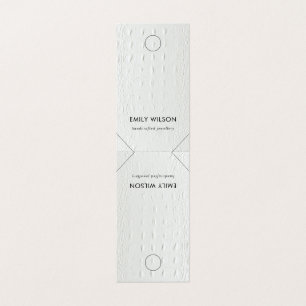 Vit läder Struktur Hanging Necklace-Visning Visitkort