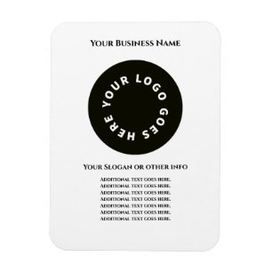 Vit lägg till egen text och logotyp magnet