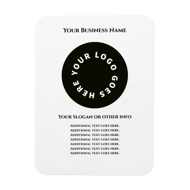 Vit lägg till egen text och logotyp magnet (Vertikal)