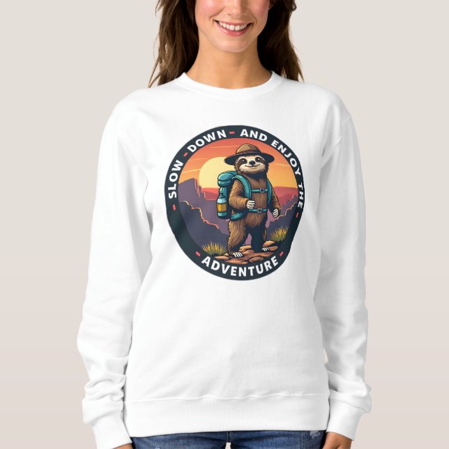 Vit långsam nedgång och njut av Äventyr T Shirt (Framsida)