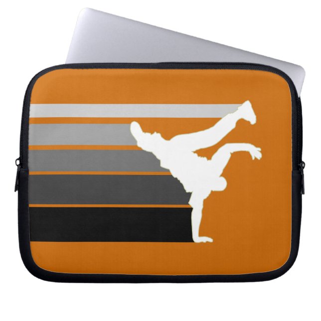 Vit laptop sleeve för BBOY-lutninggrå färg (Framsidan)