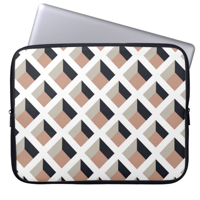 Vit lattice, sömlös mönster laptop fodral (Framsidan)