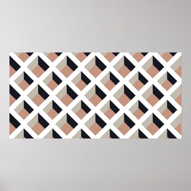 Vit lattice, sömlös mönster poster (Framsidan)