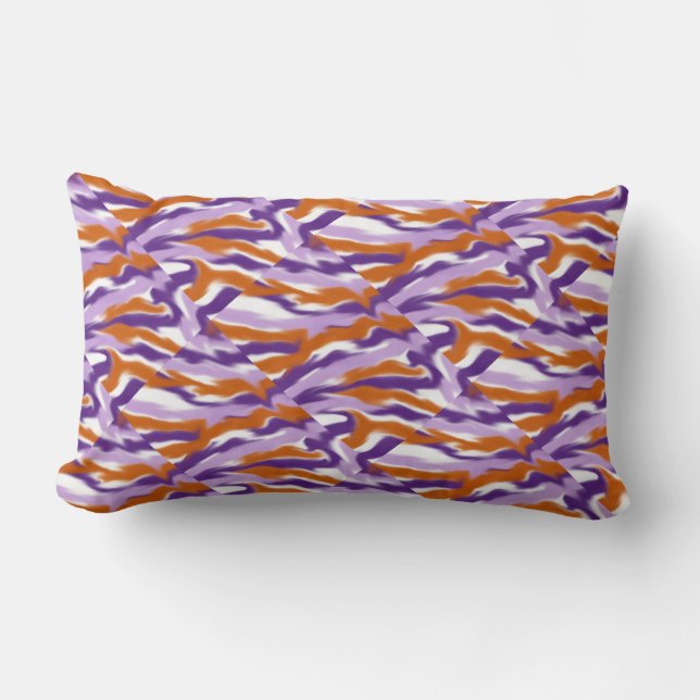Vit, lavendel, mörkens lila, orange Pillow Lumbarkudde (Framsida)