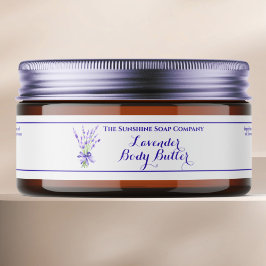 Vit lavender Body Butter burk etikett 1 x 7,25