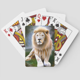 Vit Lejon eterkonst av Majestic White Casinokort