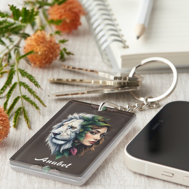 Vit Lejon & kvinna (Högra Framsidan)