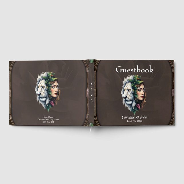 Vit Lejon & kvinna Gästböcker (Full)