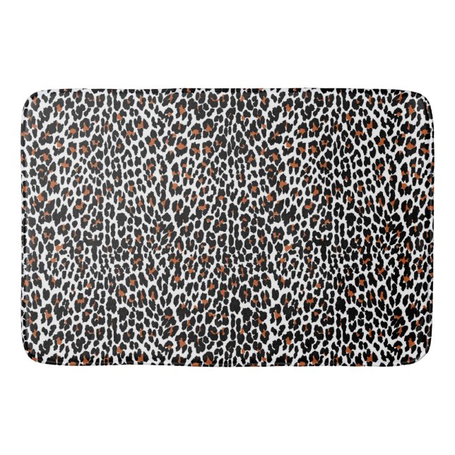 Vit leopardskinnsprint badrumsmatta (Framsidan)