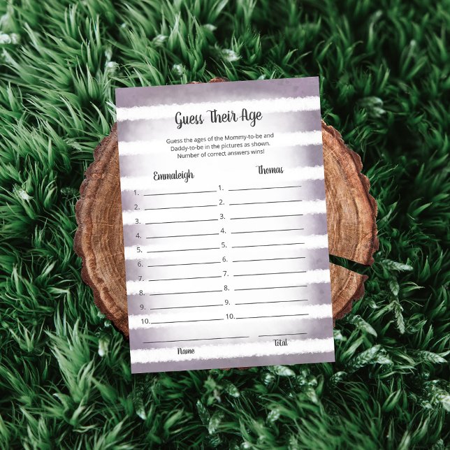 Vit-Lila gissar sitt ålderspensionsspel Inbjudningar (Skapare uppladdad)