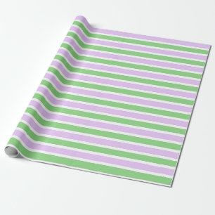 Vit, lila och gröna randar som slår in papper presentpapper