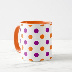 Vit Lila Orange Prickiga Mönster Mugg
