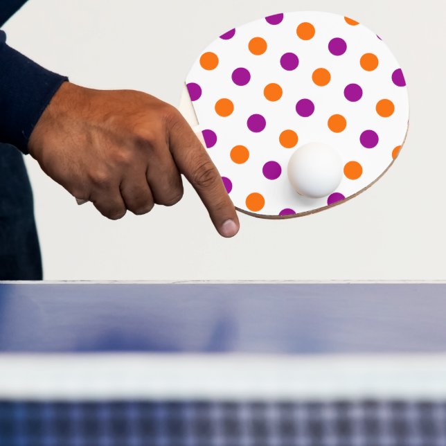 Vit Lila Orange Prickiga Mönster Pingisracket (Insitu)