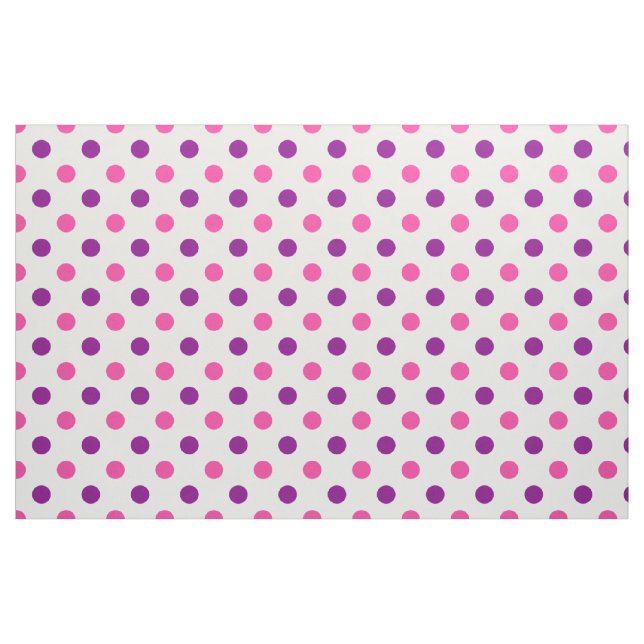 Vit Lila Rosa Prickar Mönster  Tyg (Fat Quarter)