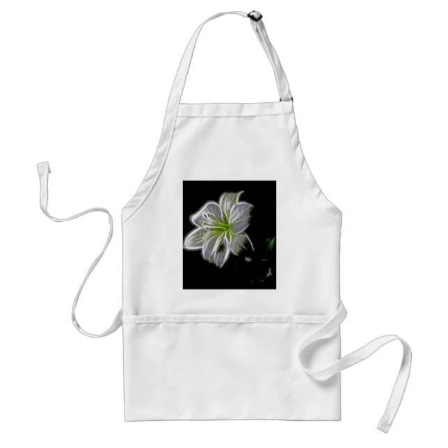 Vit lilja blomma natur skönhet förkläde (Framsidan)
