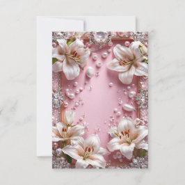 Vit lilja bröllopsram inbjudningar