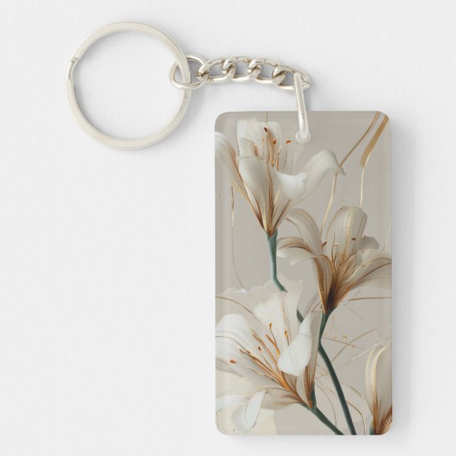 Vit Lilja Guld Minimalistisk Elegant Neutral (Framsidan)