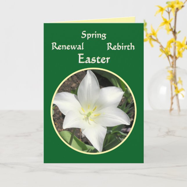VIT LILJA/PÅSKFÖRNYELSE/GLAD VÅR KORT (Gul blomma)