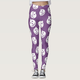 Vit/lilor för damasker för jackO'Lantern Leggings
