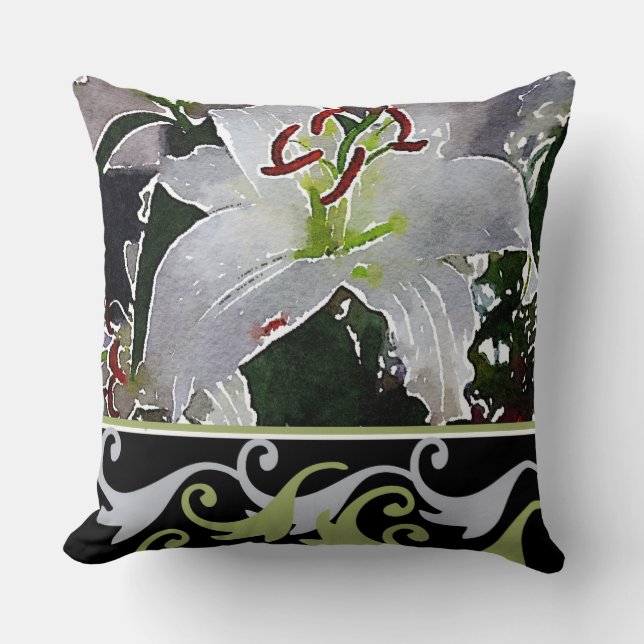Vit Lily reversibel accentdyna Kudde (Framsida)
