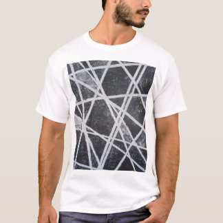 Vit Linjer svart och vit abstrakt T Shirt