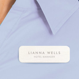 Vit linne (bild) anställd namnbricka