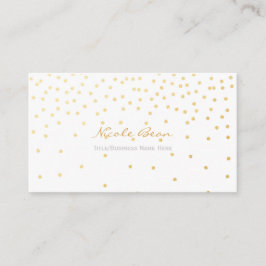 Vit liten guld folie konfetti prickar visitkort