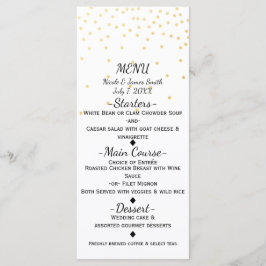 Vit liten guldkonfetti elegant meny kort