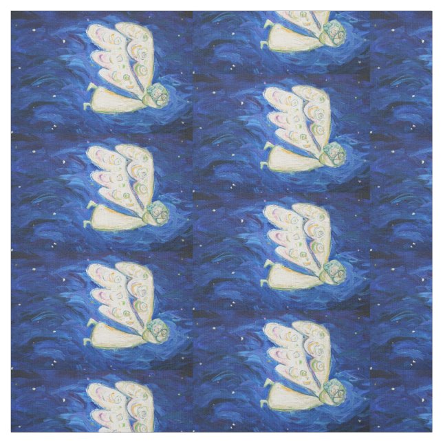 Vit ljusguardian Angel Art Material Fabric Tyg (Provkarta)
