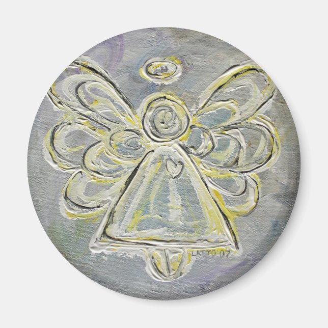 Vit ljusguardian Angel Magnet (Framsidan)