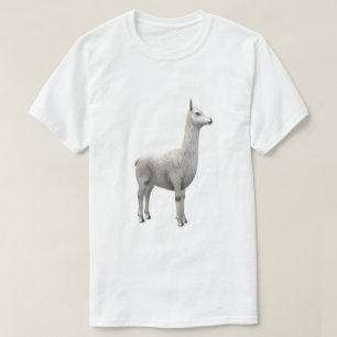 Vit Llama/Alpacka T-Shirt