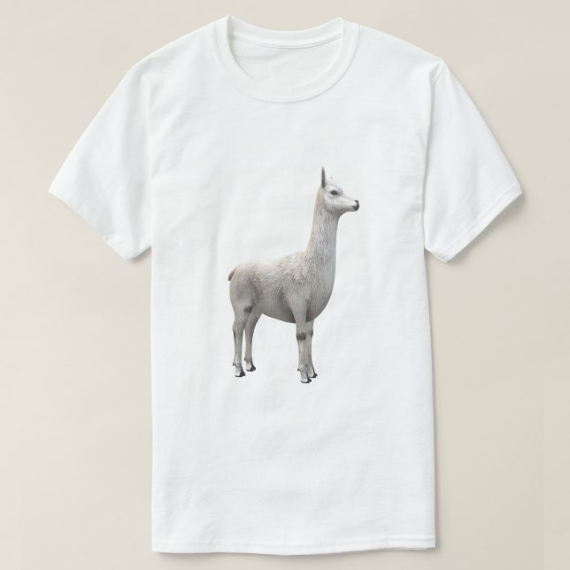 Vit Llama/Alpacka T-Shirt (Design framsida)