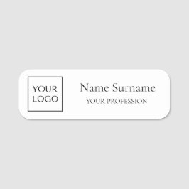 Vit logotyp Reklam-  Namnbricka