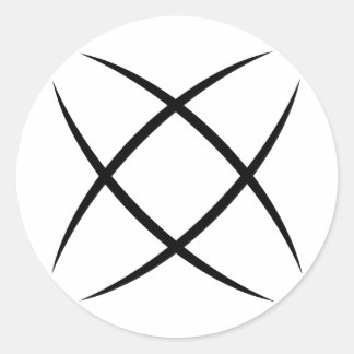 Vit Logotyp Sticker Runt Klistermärke