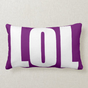 Vit LOL på Violet kudder Lumbarkudde