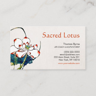Vit Lotus Flower Health, Hälsa och läkning Visitkort